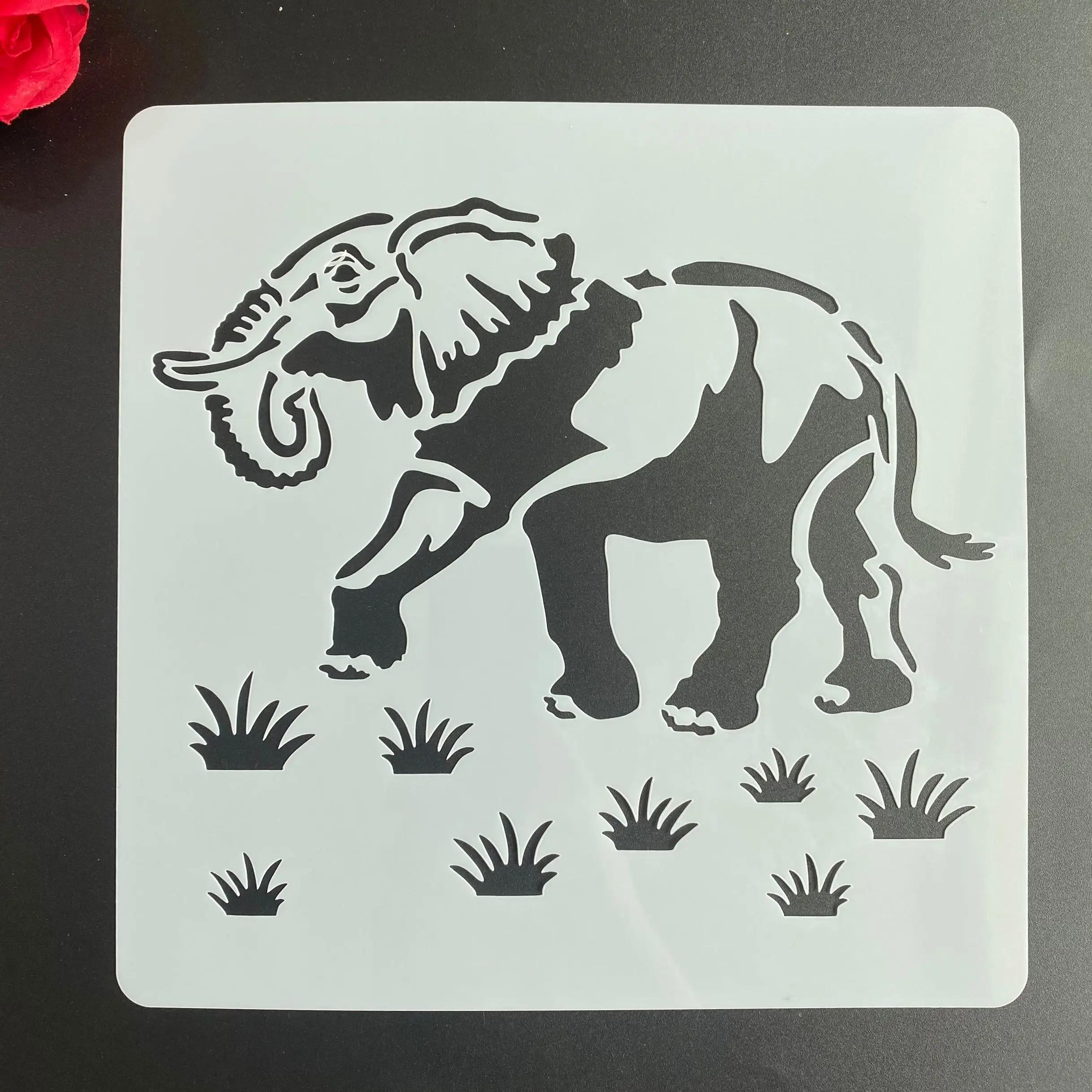 20 *20 cm  DIY elephant animal mandala mold for painting stencils stamped photo album embossed paper card on wood, f